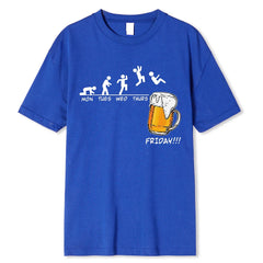Friday Beer Print Hip Hop T-Shirt