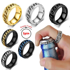 Punk Rotatable Couple Ring