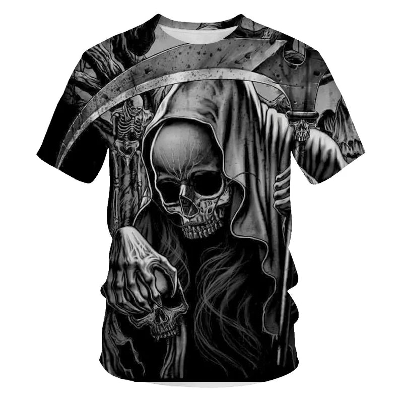 Skull Drinking Beer Man T-Shirt