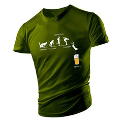 2D Beer Print Casual T-Shirt